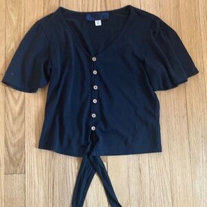 XS Black short sleeve buttons